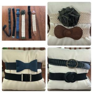 LOT of 6 Belts (Plain + Decorative)
